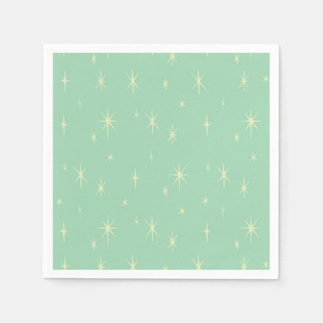 Retro Hipsterutrymmeålder atom- Starburst Pappersservett (Framsidan)