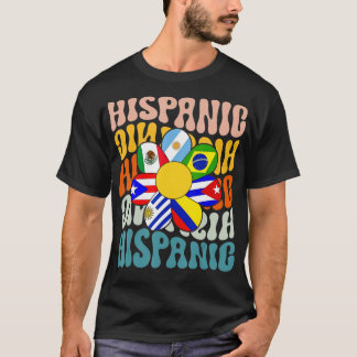Retro Hispanic Heritage Month Latino Flag All Coun T Shirt