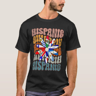 Retro Hispanic Heritage Month Latino Flagga Alla L T Shirt