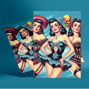 Retro Hispanic Pin-ups Vykort
