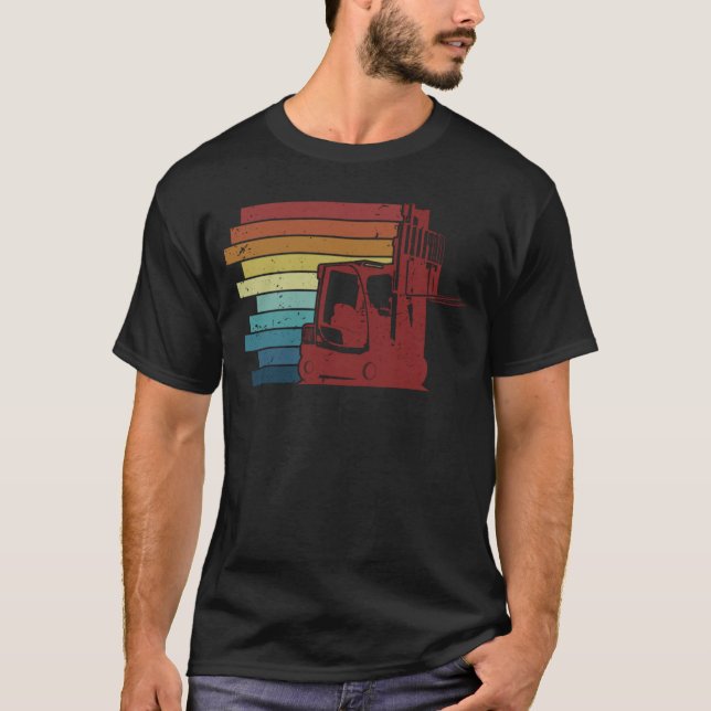 Retro Hiss Lastbil Warehouse Driver Pro Forklift O T Shirt (Framsida)