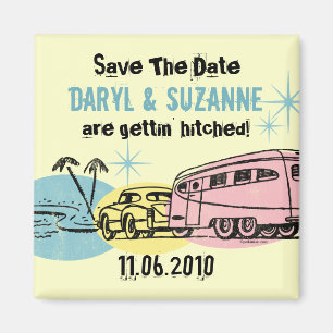 Retro Hitched spara för släp precis datera Magnet