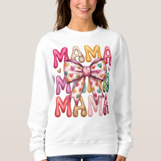 Retro hjärta slinga Mama staplade design T Shirt