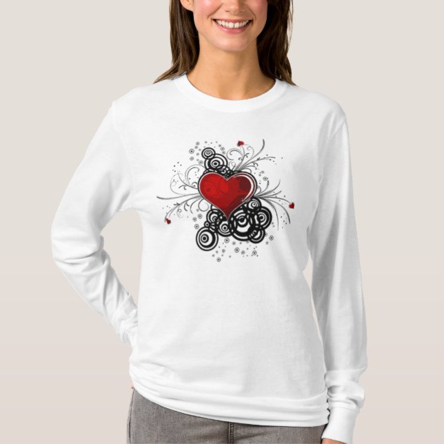 retro hjärta tee shirt (Framsida)