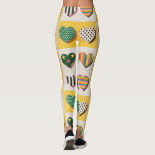 Retro hjärtrutnät leggings