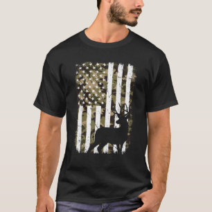 Retro Hjort Hunting Patriotic Hunter Förenta state T Shirt
