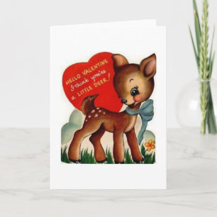 Retro hjortvalentin kort för hälsning för dag