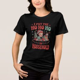 Retro Ho Ho Ho Christmas Typography T Shirt