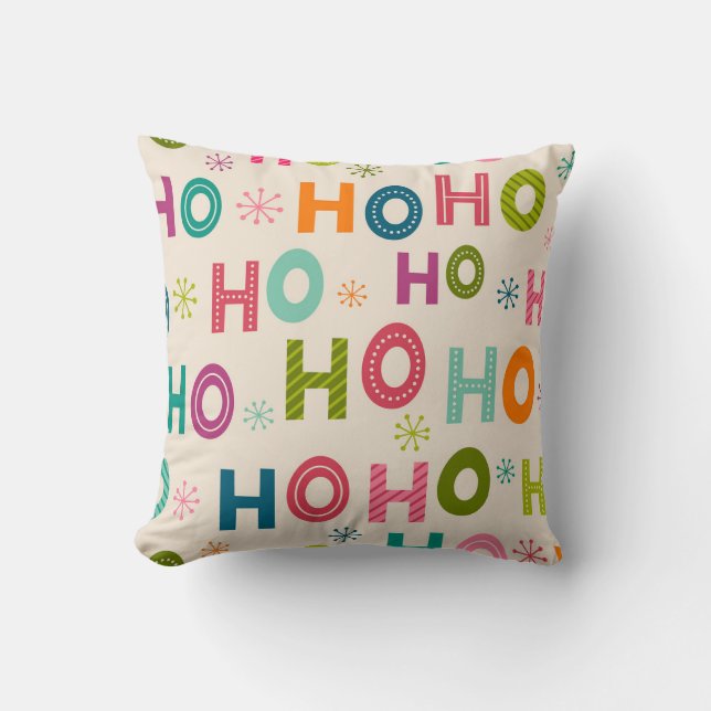 Retro Ho Ho Ho Ho-juldekretet Dekorativ kudde (Framsida)