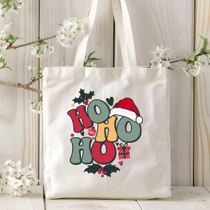 Retro Ho Ho Ho-jultomten Helgdag Holly Santa Hat Tygkasse
