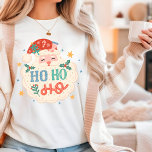 Retro Ho Ho Ho Santa Festive jul T Shirt<br><div class="desc">Retro Ho Ho Ho Santa Festive Jul Womenns T-shirts har en roligt juldesign med texten "Ho Ho Ho" i modern typografi i skägget av Santa acced med stjärnor,  polkagrisar,  holly,  Julgranar,  strumpor med mera. Perfekt till jul och helgdagar. Skapat av Evco Helgdagars www.zazzle.com/store/evcoholidays</div>
