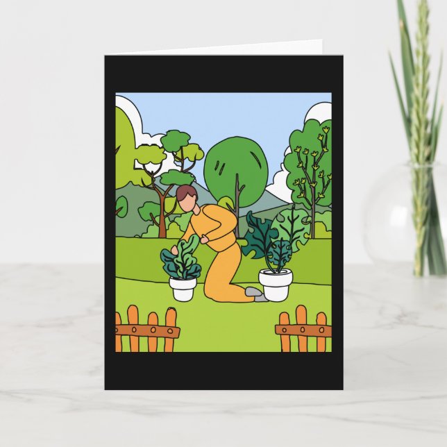 Retro Hobby Gardener Garden Gardener Kort (Framsida)