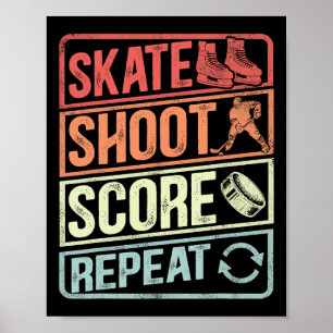 Retro Hockey Älskare Meme För Pojkar Män Spelare F Poster