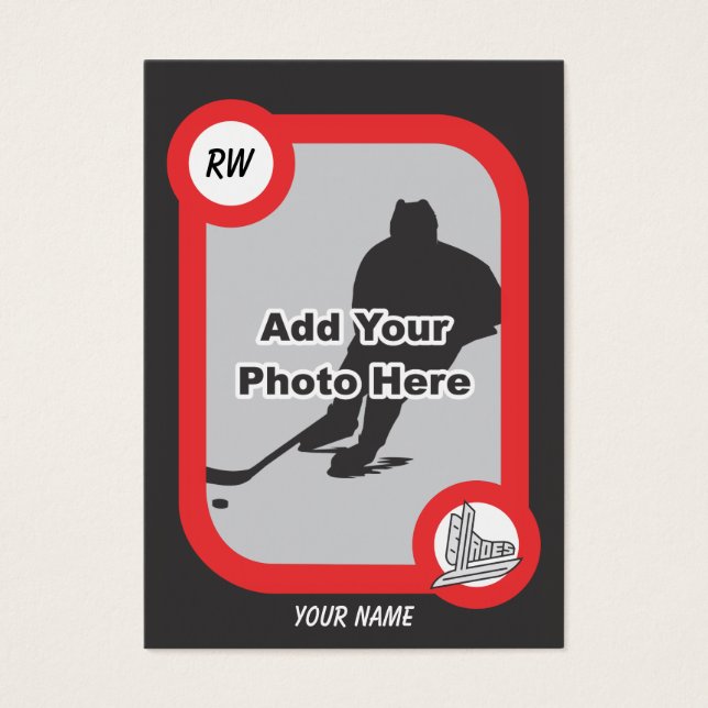 Retro Hockey-kort Visitkort (Framsidan)