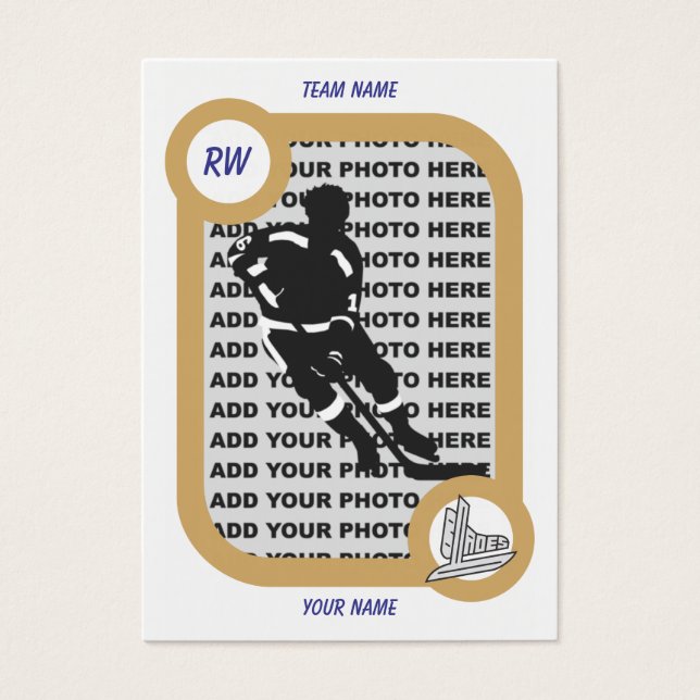 Retro Hockey-kort Visitkort (Framsidan)