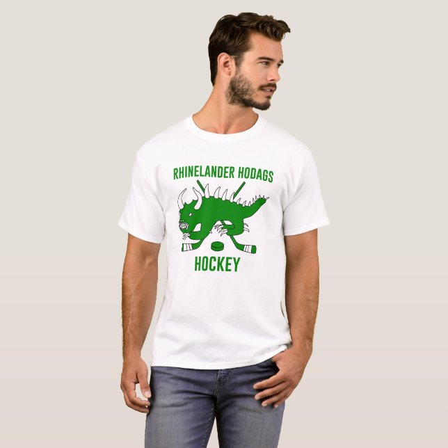 Retro Hodag - Rhinelander Hodags hockey Tee (Hel framsida)