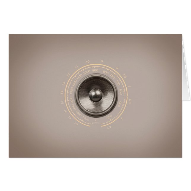 Retro-högtalare Hälsningskort (Framsidan Horizontal)