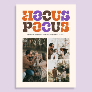 Retro Hokus Pokus Halloween fotokollage Julkort