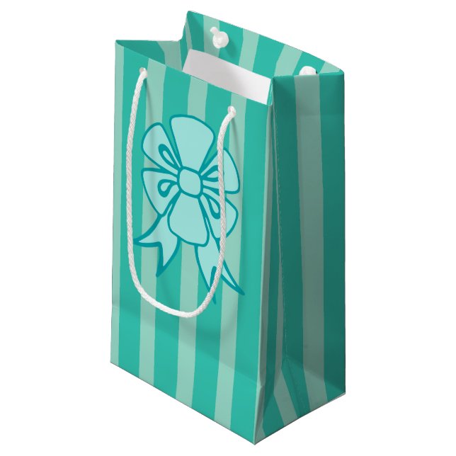 Retro Holiday Aqua Bow Presentpresentväska (Framsidan Vinklad)