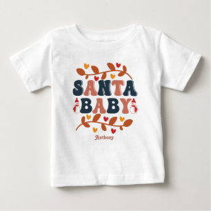 Retro Holiday Santa Baby Personlig T Shirt