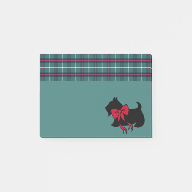 Retro Holiday Skotsk Terrier Post It Notes Post-it Block (Framsida)