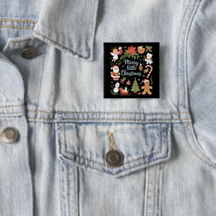 Retro Holiday Vintage Glad liten jul Knapp