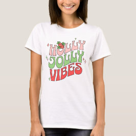 Retro Holly Jolly jul Vibes T Shirt