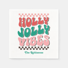 Retro Holly Jolly stämning anpassad julfest Pappersservett