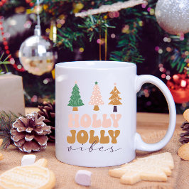 Retro Holly Jolly Vibes jul Mugg