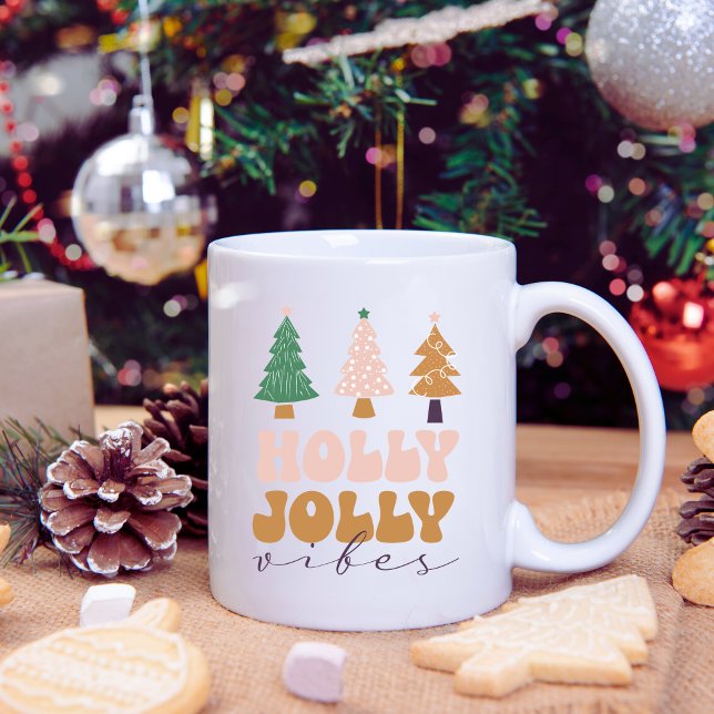 Retro Holly Jolly Vibes jul Mugg (Skapare uppladdad)