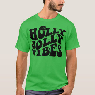 Retro Holly Julafton Jolly Vibes jul Lycklig Chee T Shirt