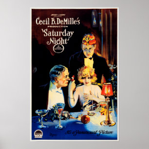 Retro Hollywood Film SATURDAY NIGHT Vintage Advert Poster