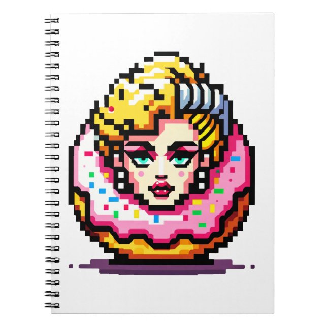 Retro Hollywood Icon - Pixel Art Pop Culture Anteckningsbok (Framsidan)