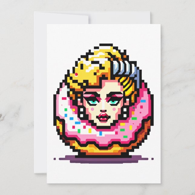 Retro Hollywood Icon - Pixel Art Pop Culture Julkort (Framsida)