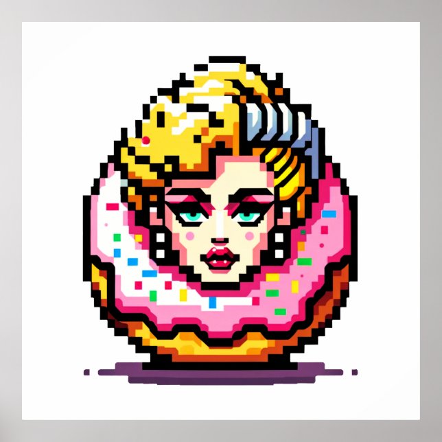 Retro Hollywood Icon - Pixel Art Pop Culture Poster (Framsidan)