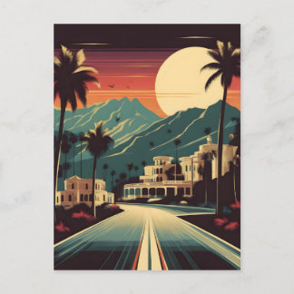 Retro Hollywood Illustration Vykort