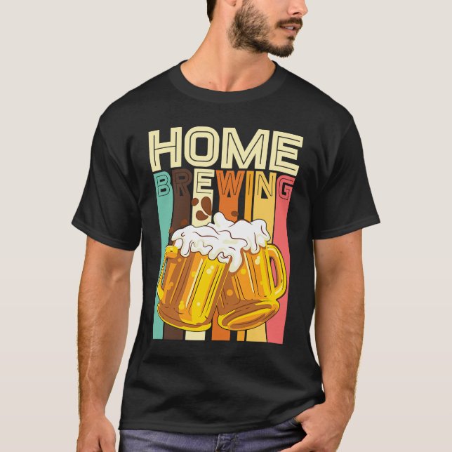 Retro Home Brewing Craft Beer Microbrew Hops Beer T Shirt (Framsida)