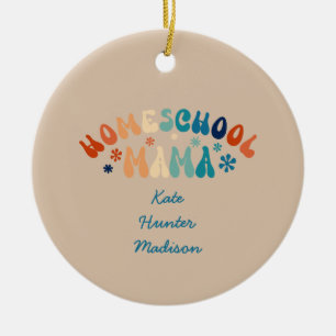 Retro Homeschool Mamma Mamma Personlig Julgransprydnad Keramik