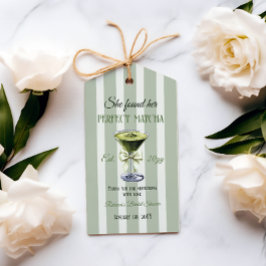 Retro Hon Fann Sin Perfekta Matcha Bröllopsdusch Presentetikett