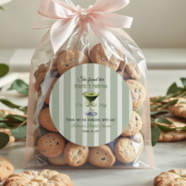 Retro Hon Fann Sin Perfekta Matcha Bröllopsdusch Runt Klistermärke