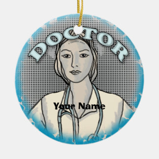 Retro Hona doktor Julgransprydnad Keramik