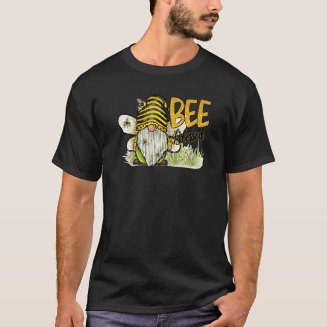 Retro honey Bee Gnome Bee Blsed Kindness Inspira T Shirt (Framsida)