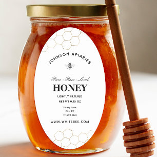 Retro honey Bee Organiskt honung Ovalt Klistermärke