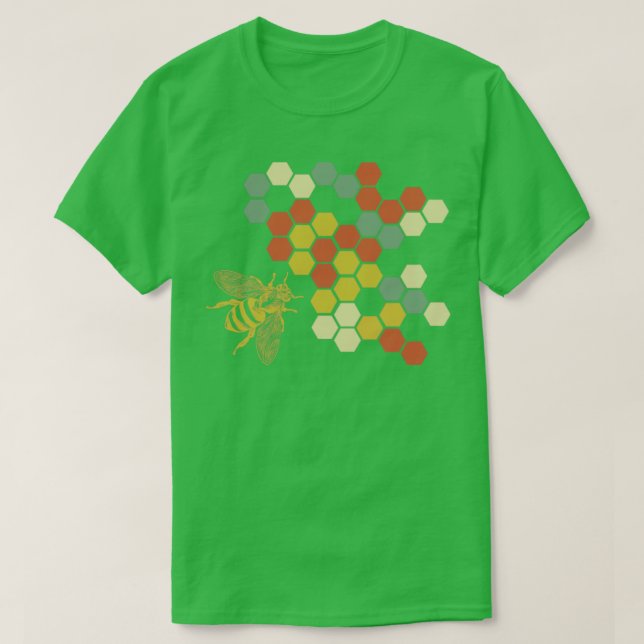 Retro Honeycomb Bebiodlingseper T Shirt (Design framsida)