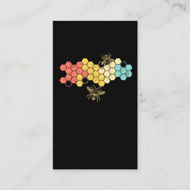 Retro Honeycomb Biodling Design för bin Älskare Visitkort (Framsida)