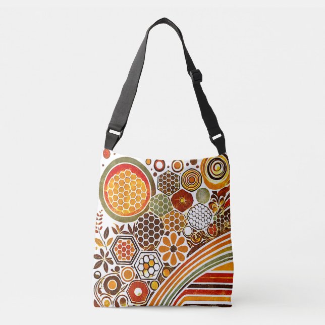 Retro Honeycomb Tote Bag | Bidesign Tygkasse (Framsida)
