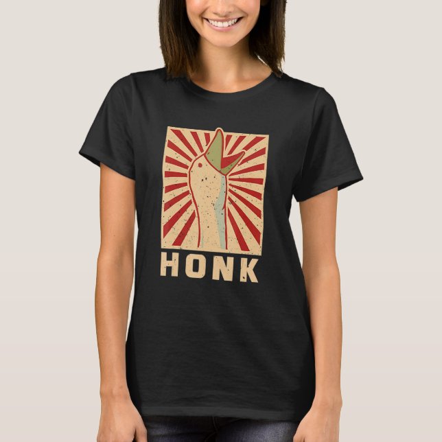 Retro Honk Funny Goose Anka Manar Women T Shirt (Framsida)
