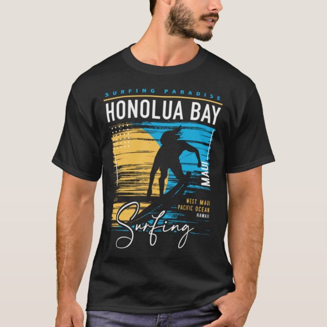 Retro Honolua Hawaii Surfing Surfers Paradise Su T Shirt (Framsida)