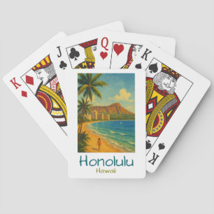 Retro Honolulu Hawaii Waikiki Beach Casinokort