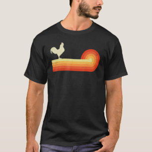 Retro höns tuppar 60-tal 70-tal solnedgång t shirt